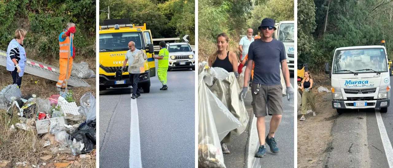 Comune, Anas, ditta rifiuti e volontari insieme per ripulire la statale 18 all’ingresso di Vibo Marina