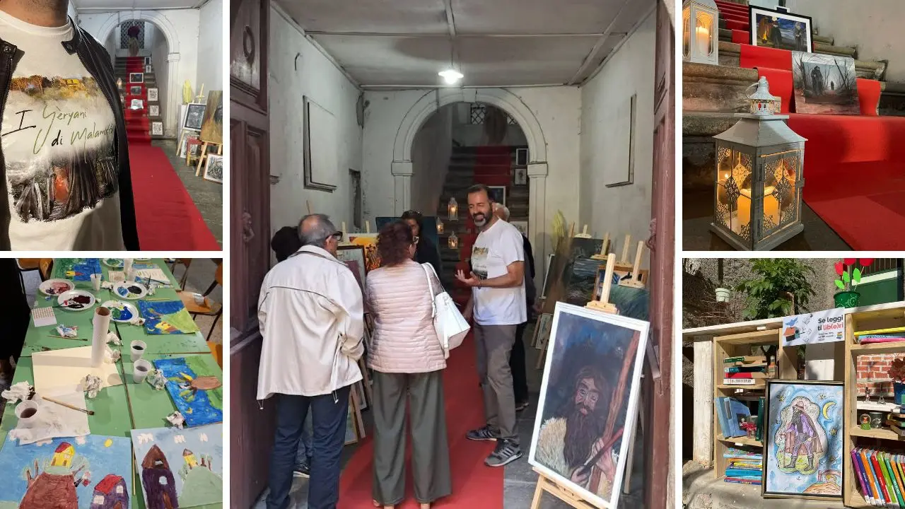 Il progetto I Yèryani di Malamotta incanta Simbario: oltre 60 artisti e laboratori per bambini trasformano il palazzo storico in una galleria d'arte