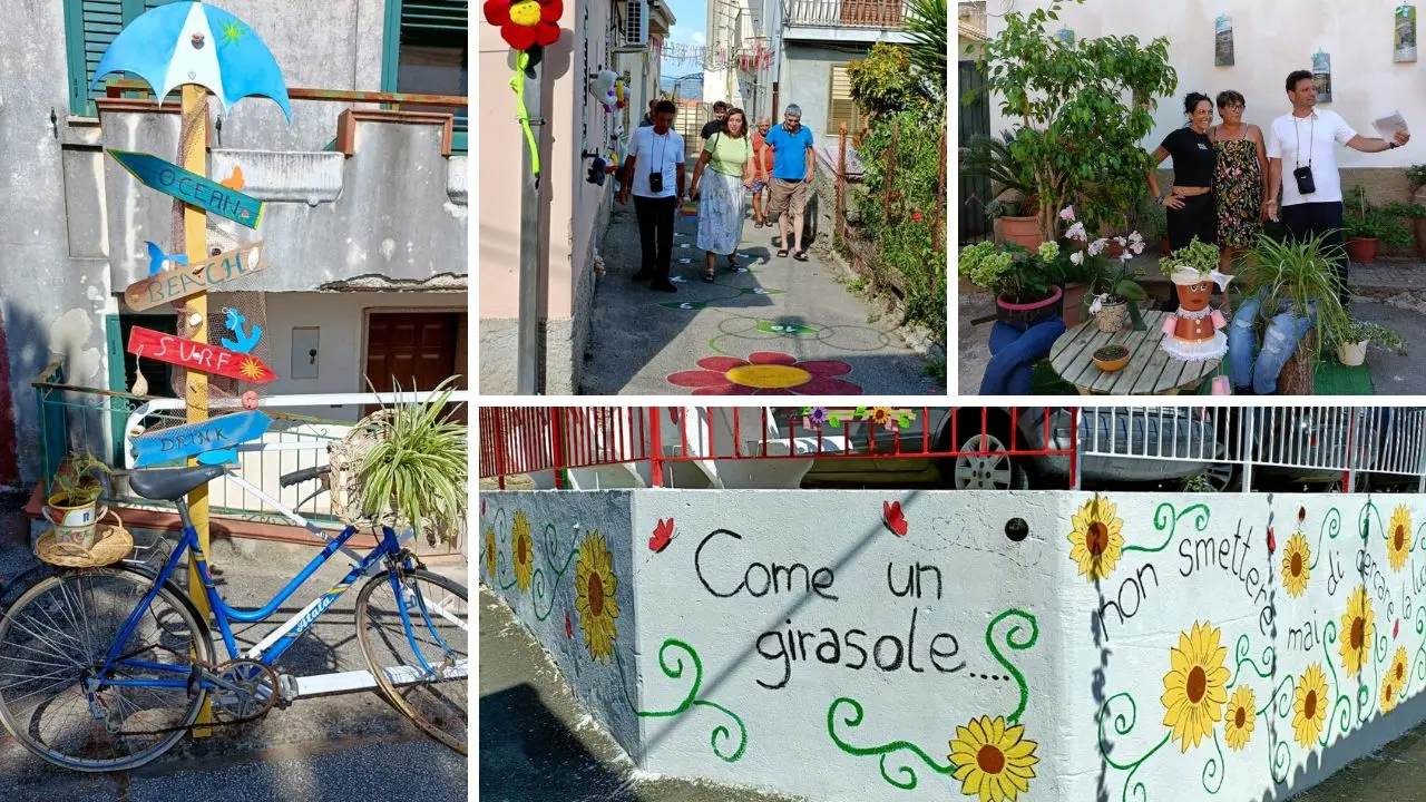 Murales, fiori e colori per le vie: Triparni si fa bella grazie all’iniziativa “Green day”
