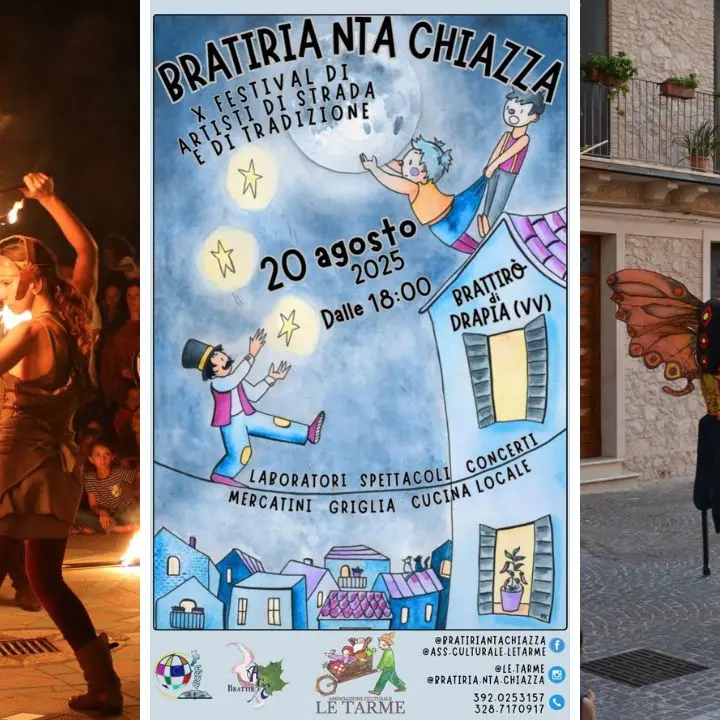 Il festival degli artisti di strada \"Bratiria 'nta chiazza\" compie 10 anni e torna a rianimare Brattirò. Ecco il programma