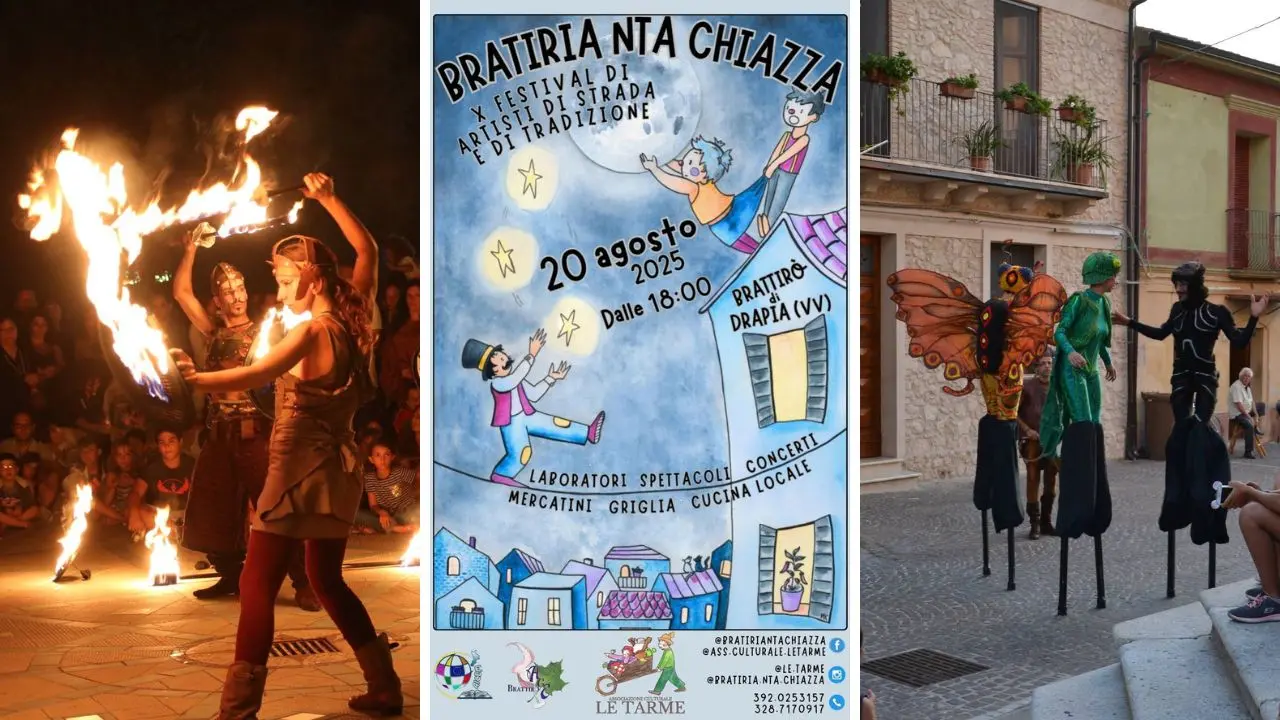 Il festival degli artisti di strada \"Bratiria 'nta chiazza\" compie 10 anni e torna a rianimare Brattirò. Ecco il programma