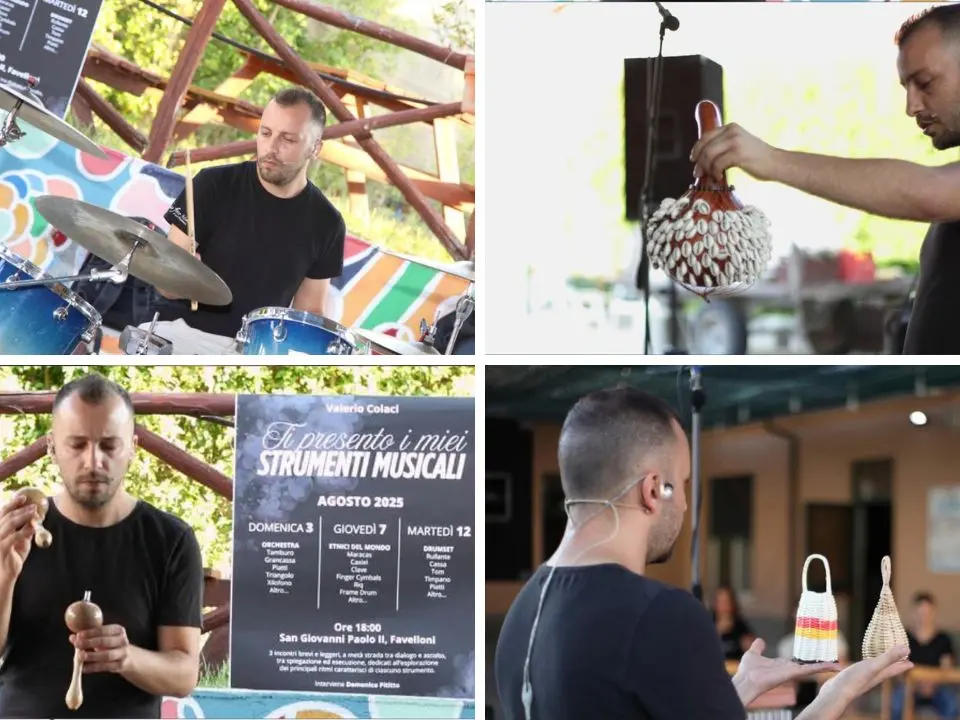 Dalle percussioni alla batteria, bilancio positivo per gli eventi a Favelloni. Colaci: «La musica potente strumento di unione tra popoli»