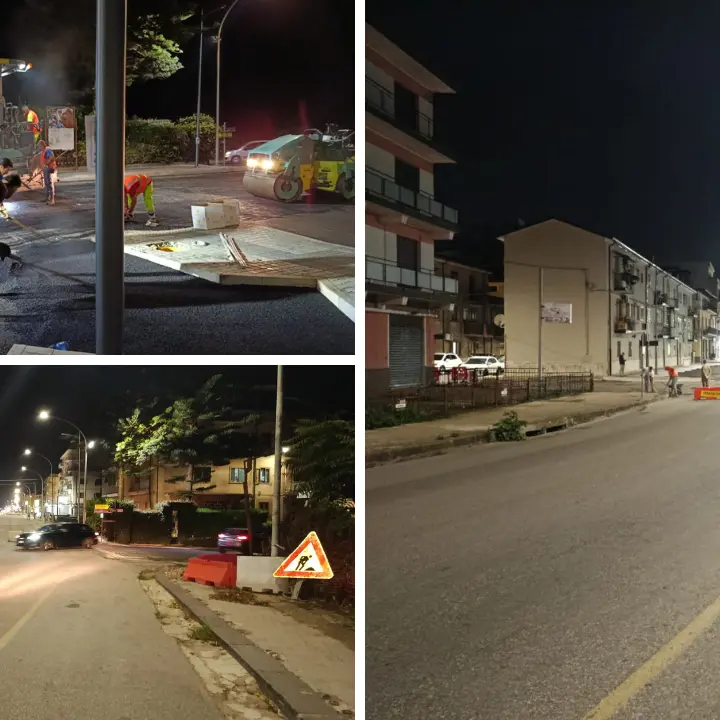 Lavori in corso su Viale Affaccio: intervento notturno del Comune per asfaltare la strada e limitare i disagi
