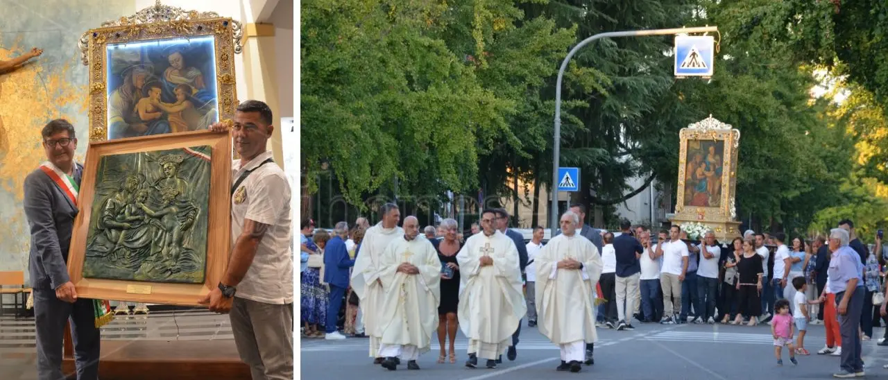 Un ponte di fede e tradizione: il quadro della Madonna della Neve di Zungri in pellegrinaggio a Nova Milanese
