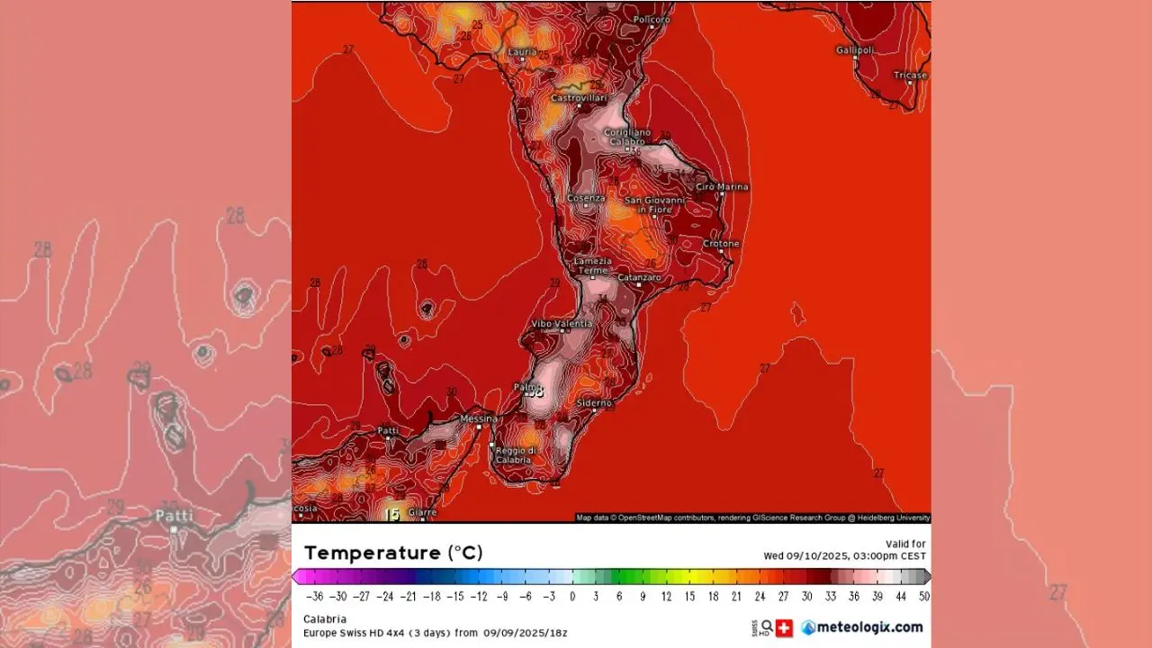 Meteo Vibonese, caldo d'agosto ma è settembre: picchi di 37° e umidità alle stelle, poi da stanotte tutto cambia e arrivano i temporali