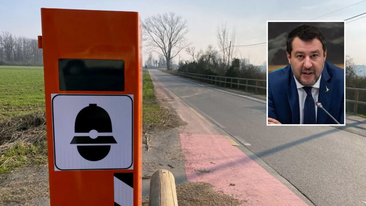 Autovelox, nel riquadro il ministro Matteo Salvini