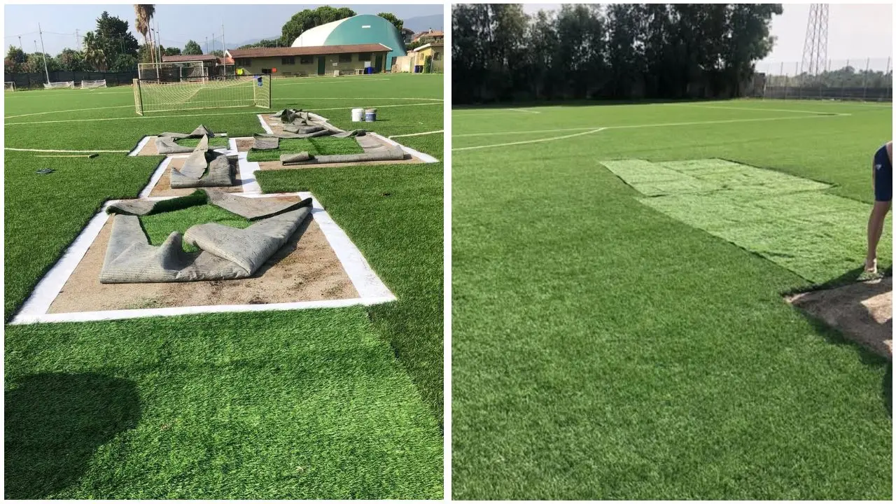 Ardore, la risposta arriva sul campo: ripristinato il manto erboso dello stadio Vescovado dopo l’incendio\u00A0\n