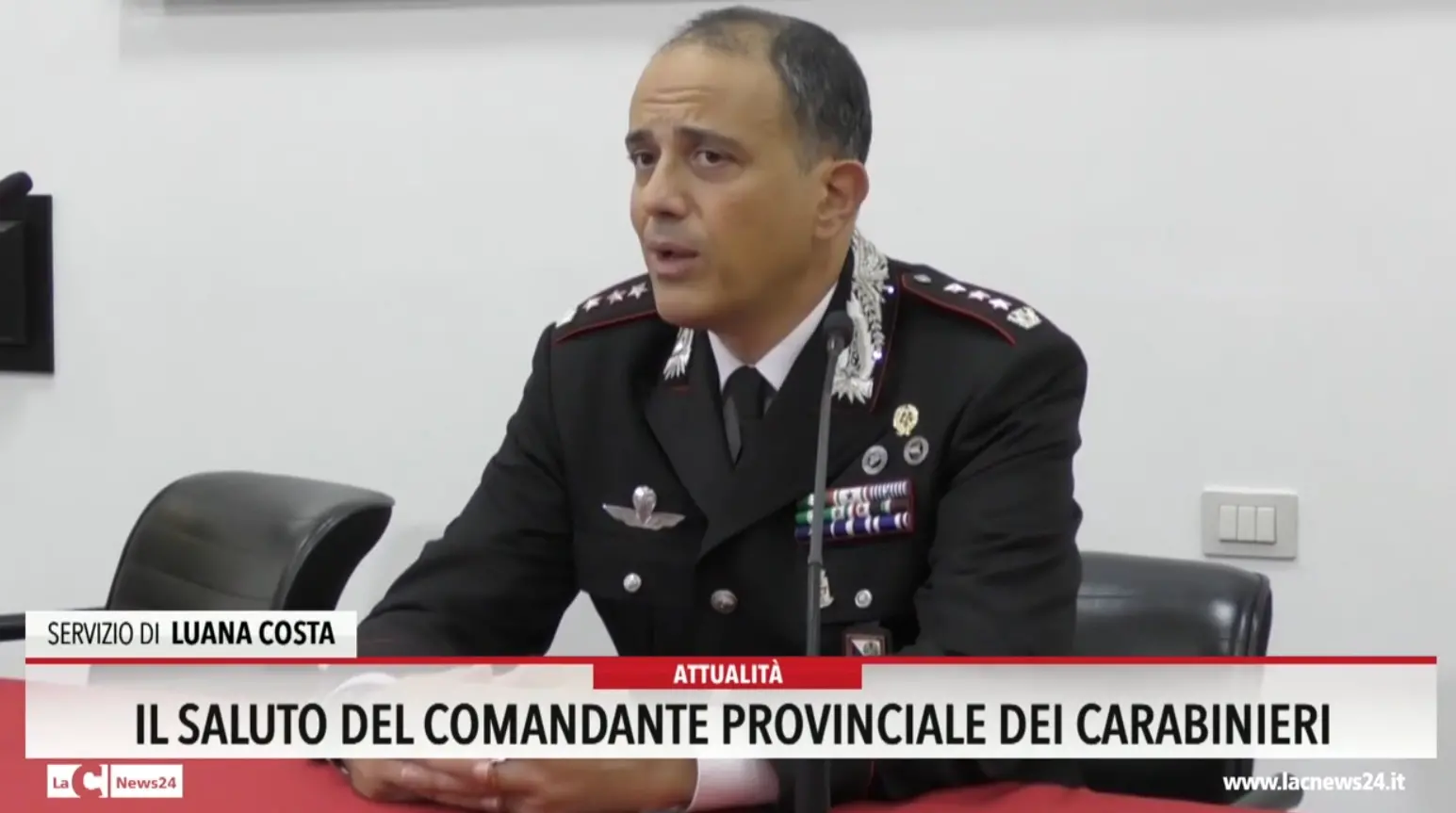 Catanzaro, il saluto del Comandante provinciale dei Carabinieri