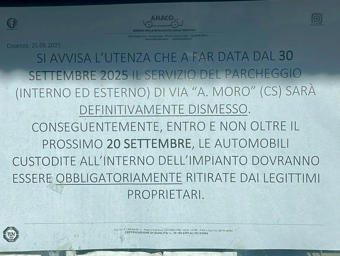 Cosenza, sul parcheggio di via Aldo Moro tutto tace. FdI: «Chiarezza in tempi brevi, non annunci»