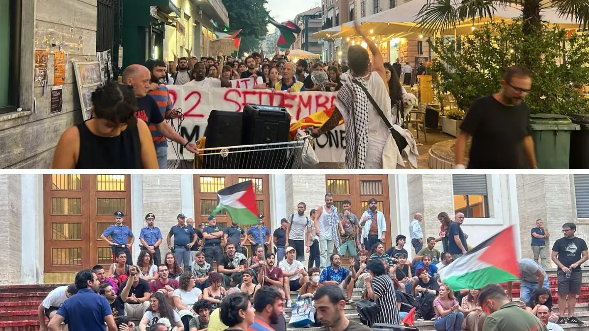 Il Corteo Pro Palestina a Cosenza (foto La Luna - Cosenza Channel&LaCNews24)