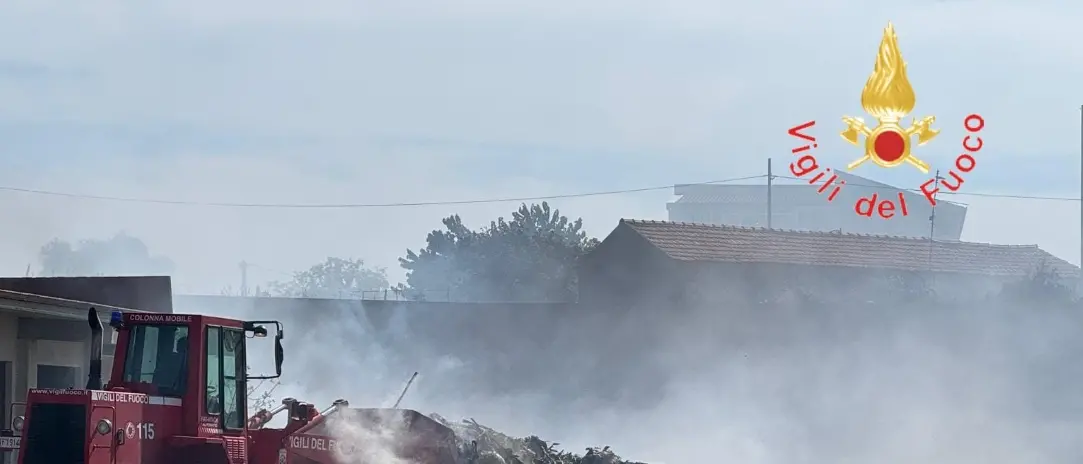 Incendio al mercato ortofrutticolo di Reggio Calabria, in fiamme materiali di scarto e box -Video\n