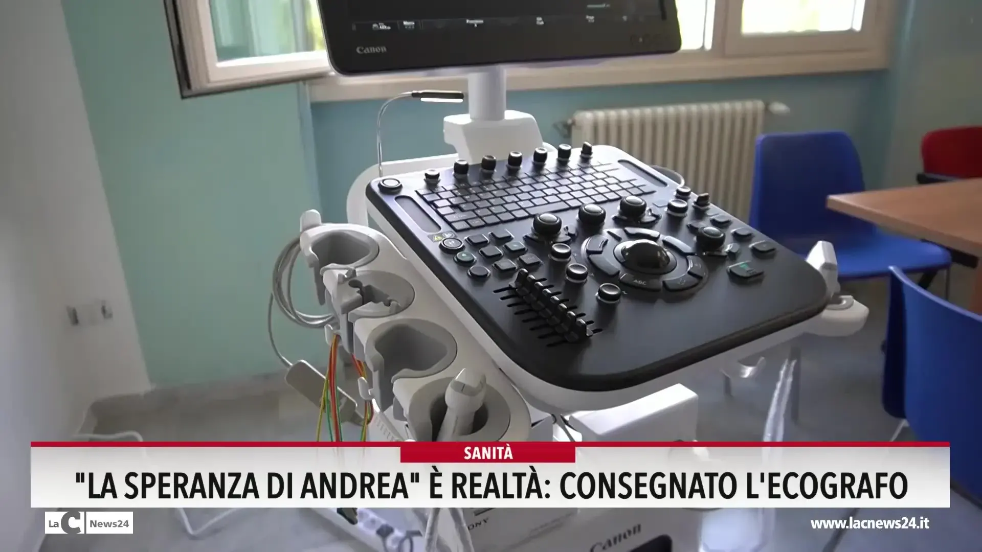 La speranza di Andrea è realta: consegnato l'ecografo