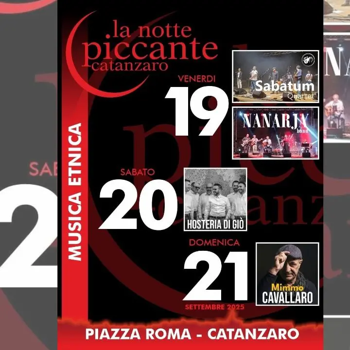 Catanzaro si prepara alla Notte piccante: musica, mostre e giochi pronti ad animare il centro storico\n