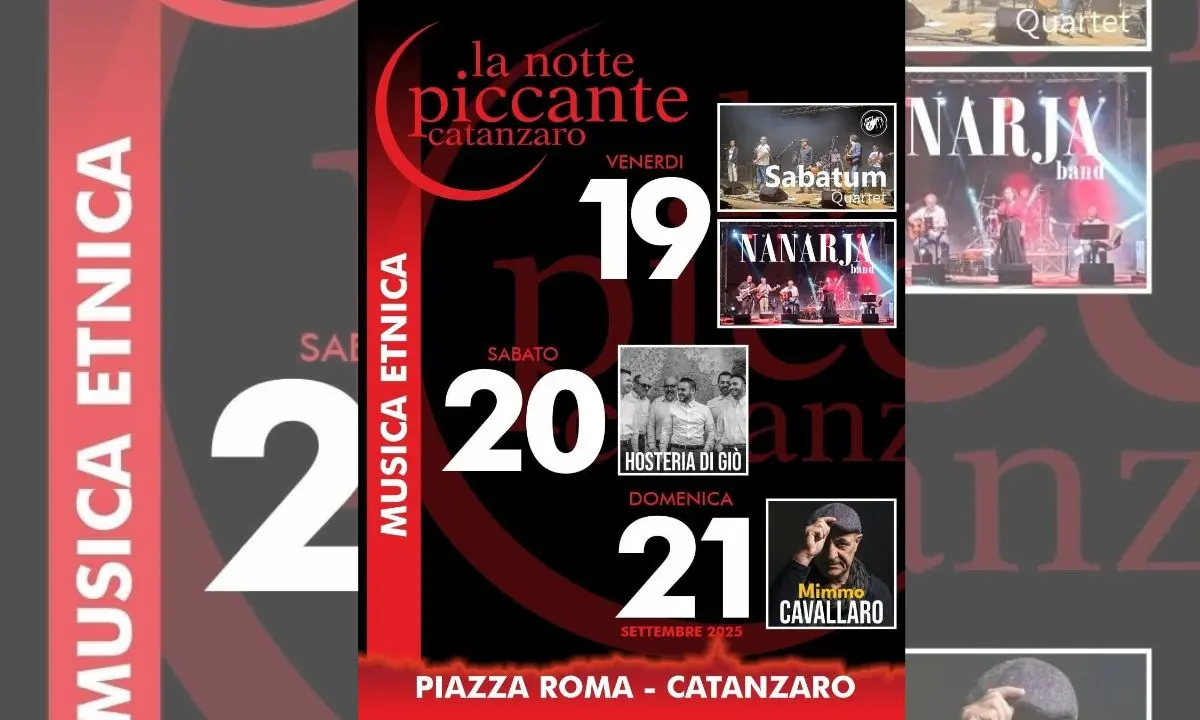 Catanzaro si prepara ad ospitare la Notte piccante: musica, mostre e giochi pronti ad animare il centro storico\n