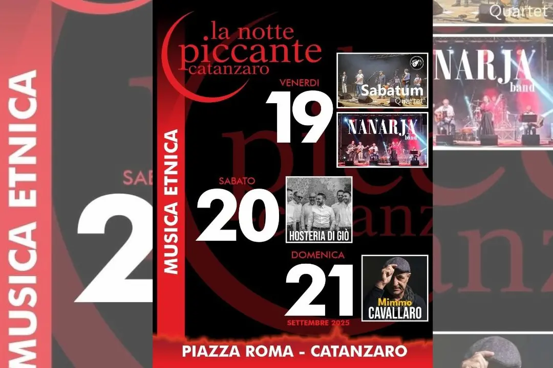 Catanzaro si prepara ad ospitare la Notte piccante: musica, mostre e giochi pronti ad animare il centro storico\n
