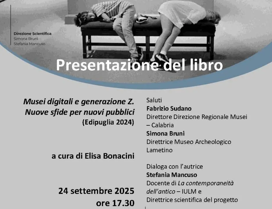 Musei digitali e generazione Z: a Lamezia la presentazione dell’ultimo lavoro dell’archeologa Bonacini\n