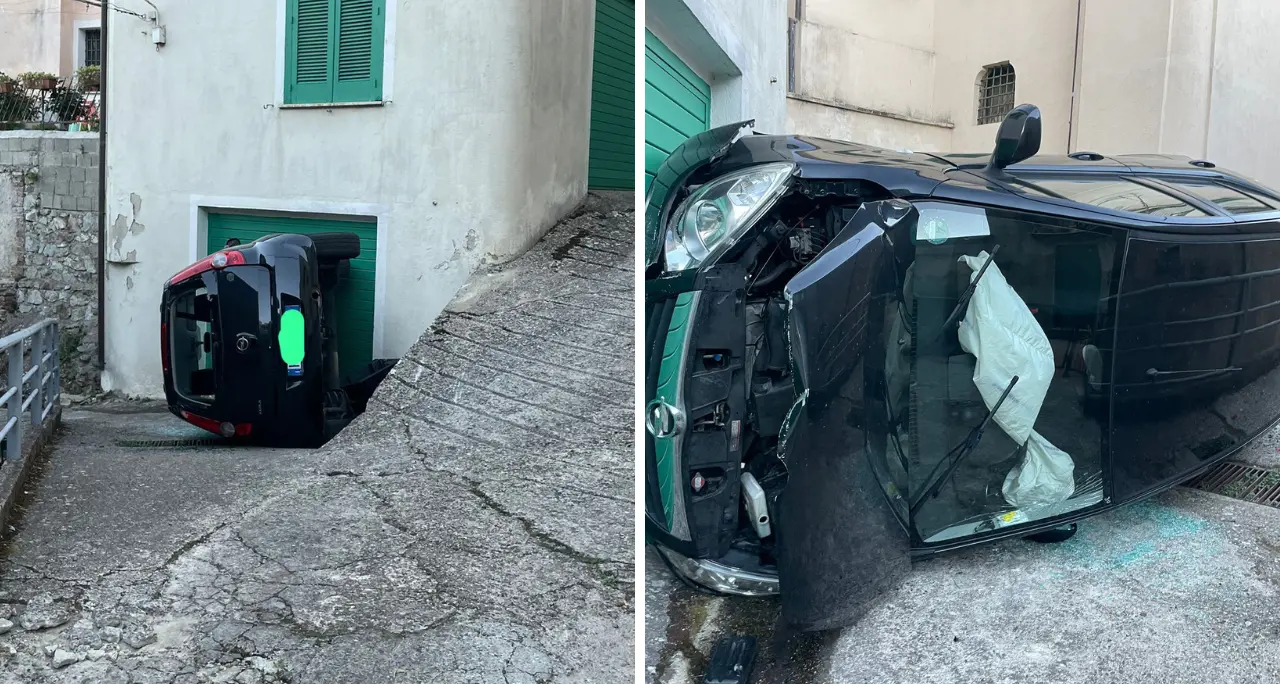 Incidente ad Acri, ancora un’auto cappottata: feriti lievemente i due giovani a bordo\n