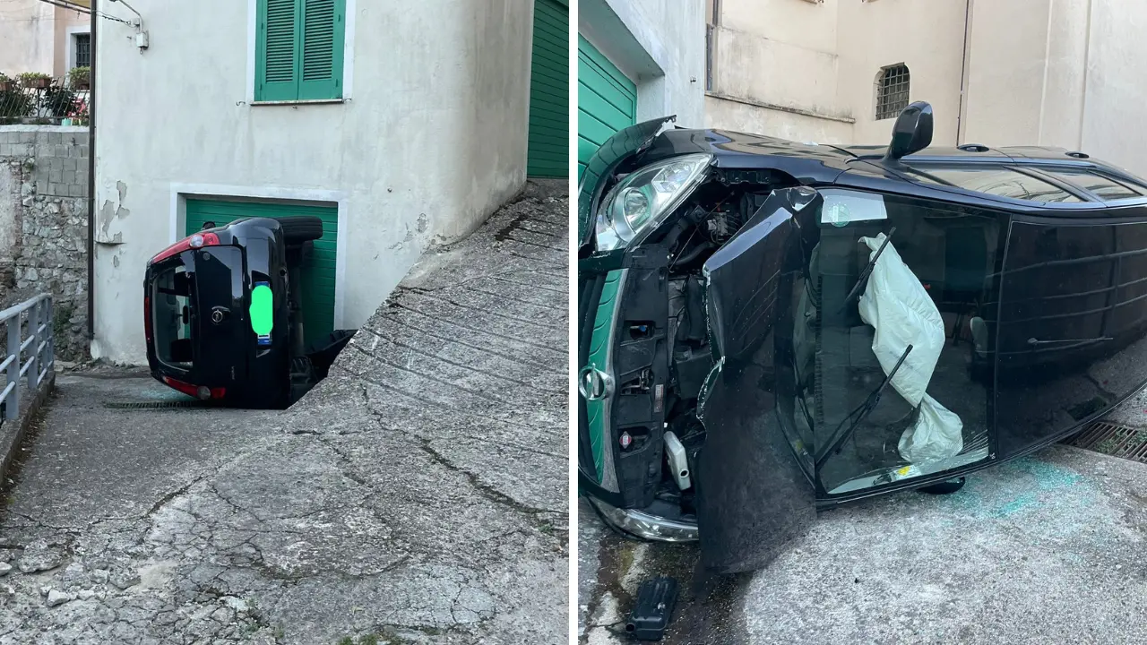 Incidente ad Acri, ancora un’auto cappottata: feriti lievemente i due giovani a bordo\n