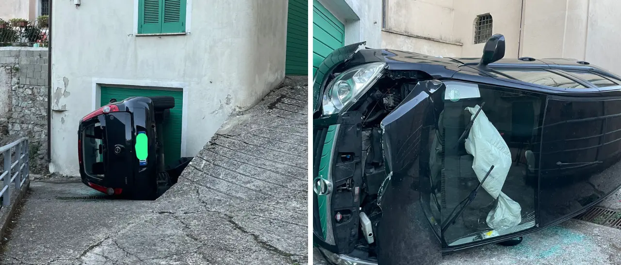 Incidente ad Acri, ancora un’auto cappottata: feriti lievemente i due giovani a bordo\n