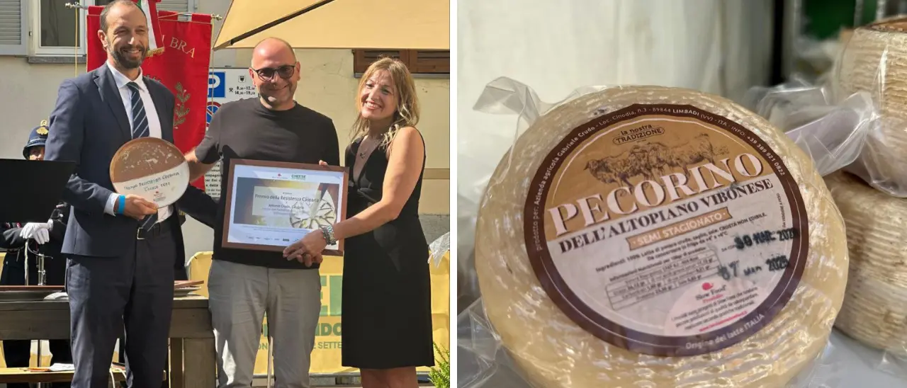 Al Pecorino a latte crudo dell’altopiano vibonese il premio “Resistenza casearia” di Slow Food\n
