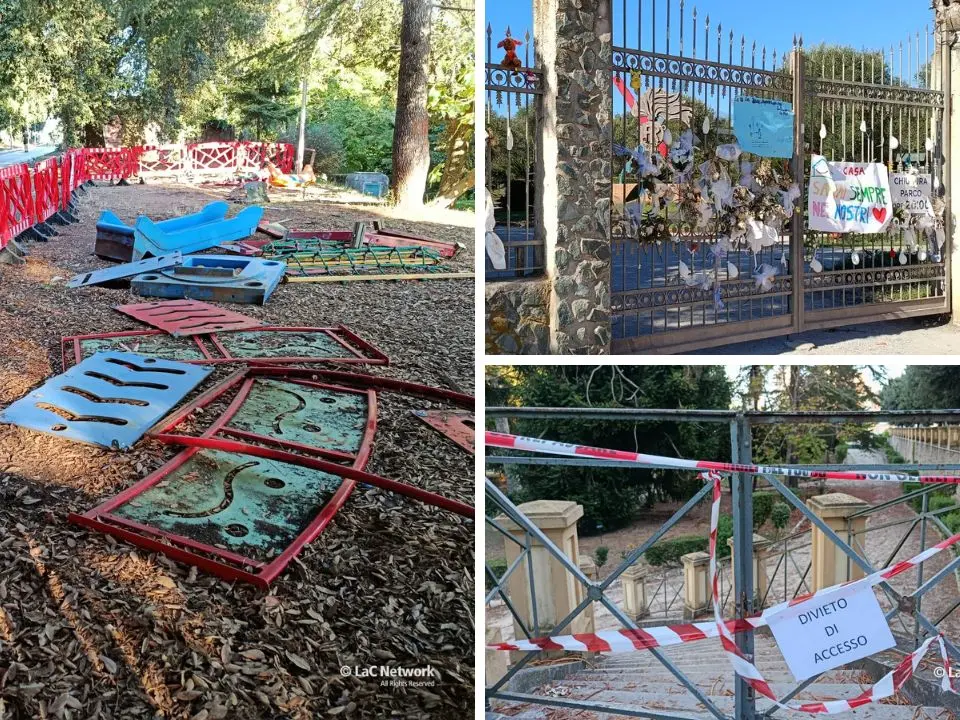 Smantellata in tutta fretta l'area giochi nel Parco delle Rimembranze: a Vibo è panico amministrativo – VIDEO