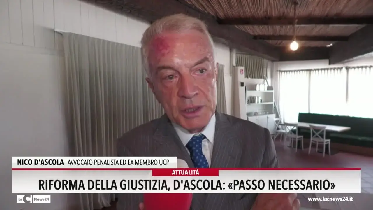 Riforma della giustizia, D'Ascola: «Passo necessario»