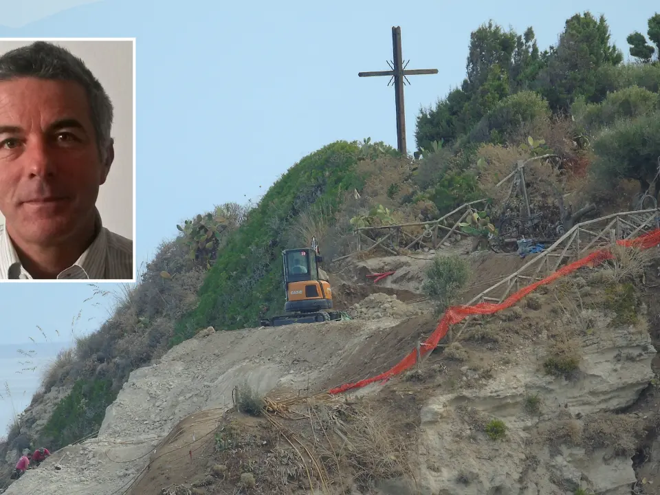 Una ruspa sull’Isola (fragilissima) di Tropea per i lavori di messa in sicurezza. Ietto (Unical): «Fermate questo scempio» – VIDEO