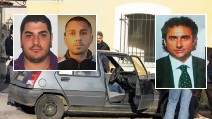<p>Il luogo dell&#39;omicidio De Pietro, a destra la vittima, a sinistra Michele Fiorillo e Rosario Battaglia</p>\\n