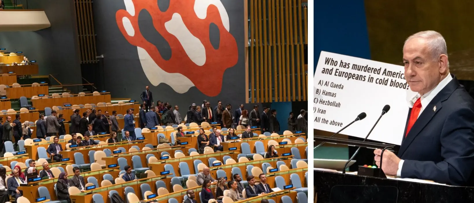 Netanyahu parla all’Onu e decine di delegati abbandonano l’aula: il baratro morale di Israele\n