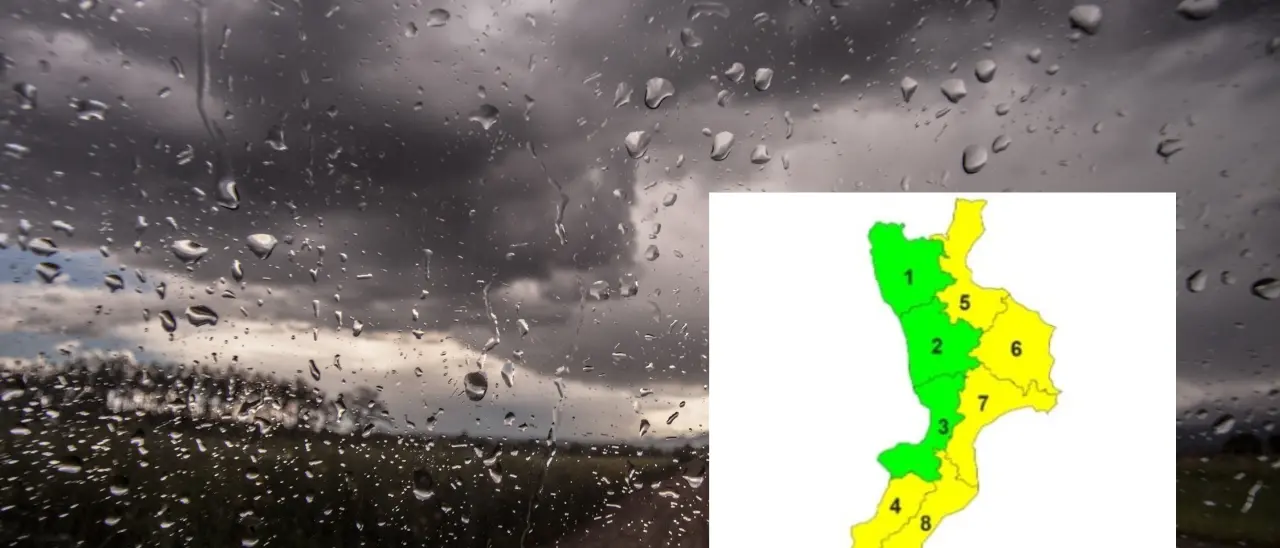 Meteo, sabato con allerta gialla su gran parte della Calabria: piogge soprattutto sul lato jonico, nubi sparse altrove