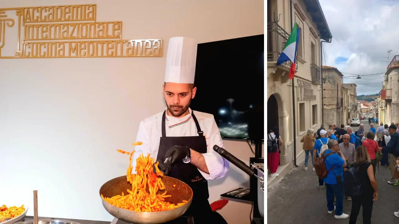 Turisti canadesi in visita a Spilinga per un’esperienza gastronomica sulla dieta mediterranea\n