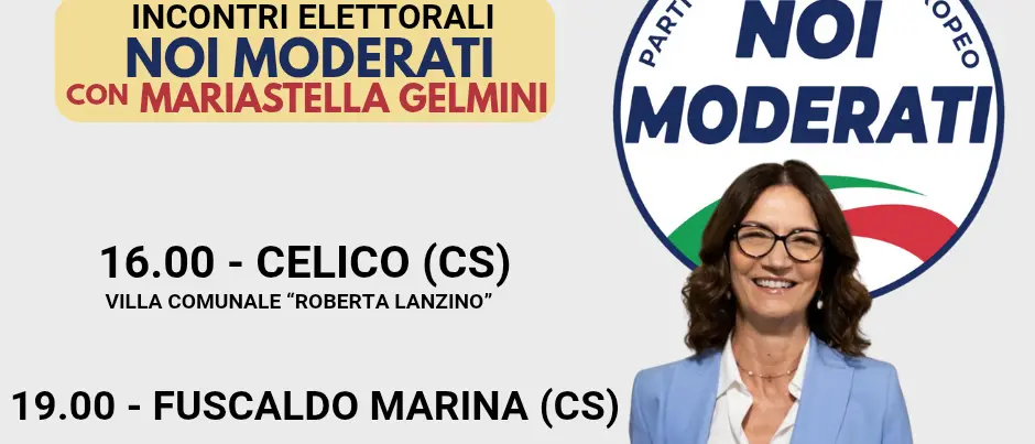 Regionali, Mariastella Gelmini in Calabria per sostenere i candidati di Noi Moderati\u00A0\n