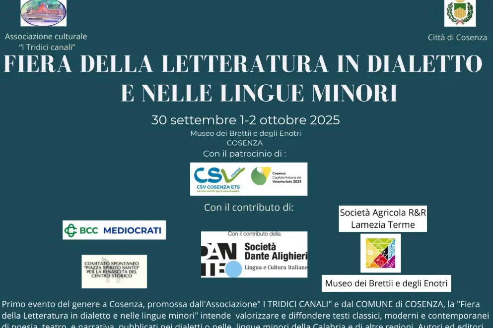A Cosenza si alza il sipario sulla prima edizione della Fiera della letteratura in dialetto e nelle lingue minori\n