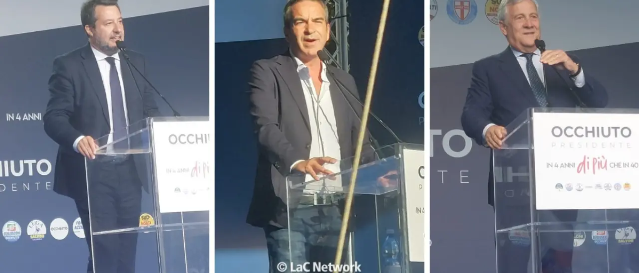 Il centrodestra a Lamezia per Occhiuto. Salvini: «Stravinciamo». Tajani: «Dopo le Marche secondo tempo in Calabria, faremo 2-0»\u00A0–\u00A0LIVE\n