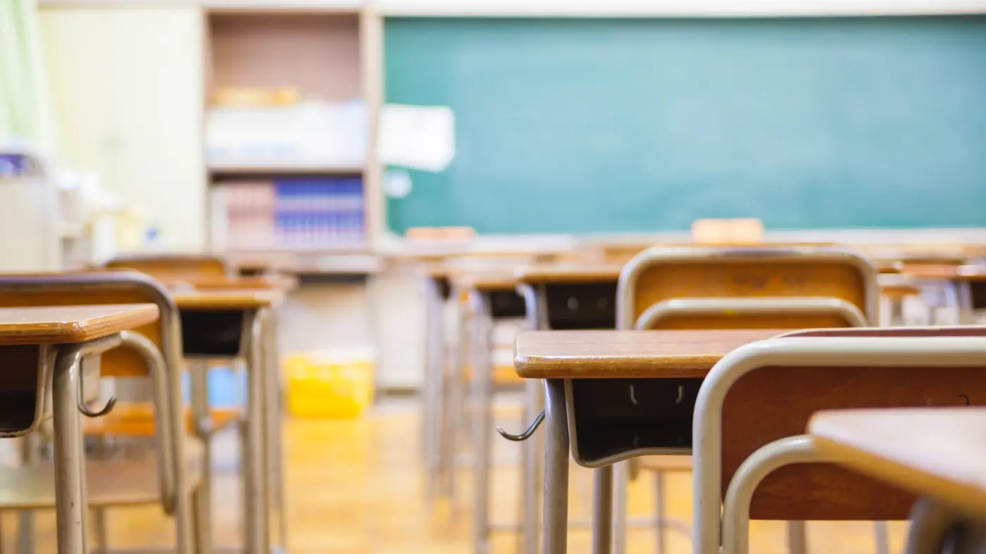 An empty school classroom defocused. , Getty Images/iStockphoto
