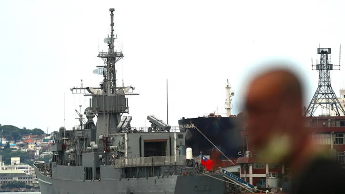 epa10106841 Taiwan Navy\\'s Chi Yang-class frigate Ning Yang (FFG-938) is anchored at a harbour in Keelung city, Taiwan, 05 August 2022. Following a visit of US House of Representatives Speaker Pelosi to Taiwan, the Chinese military started to hold a series of live-fire drills in six maritime areas around Taiwan\\'s main island, planned from 04 to 07 August 2022. EPA/RITCHIE B. TONGO , EPA