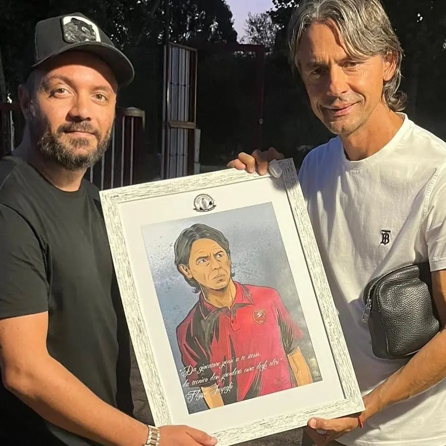 Reggina, regalo speciale dall’artista Antonio Federico per il mister Pippo Inzaghi