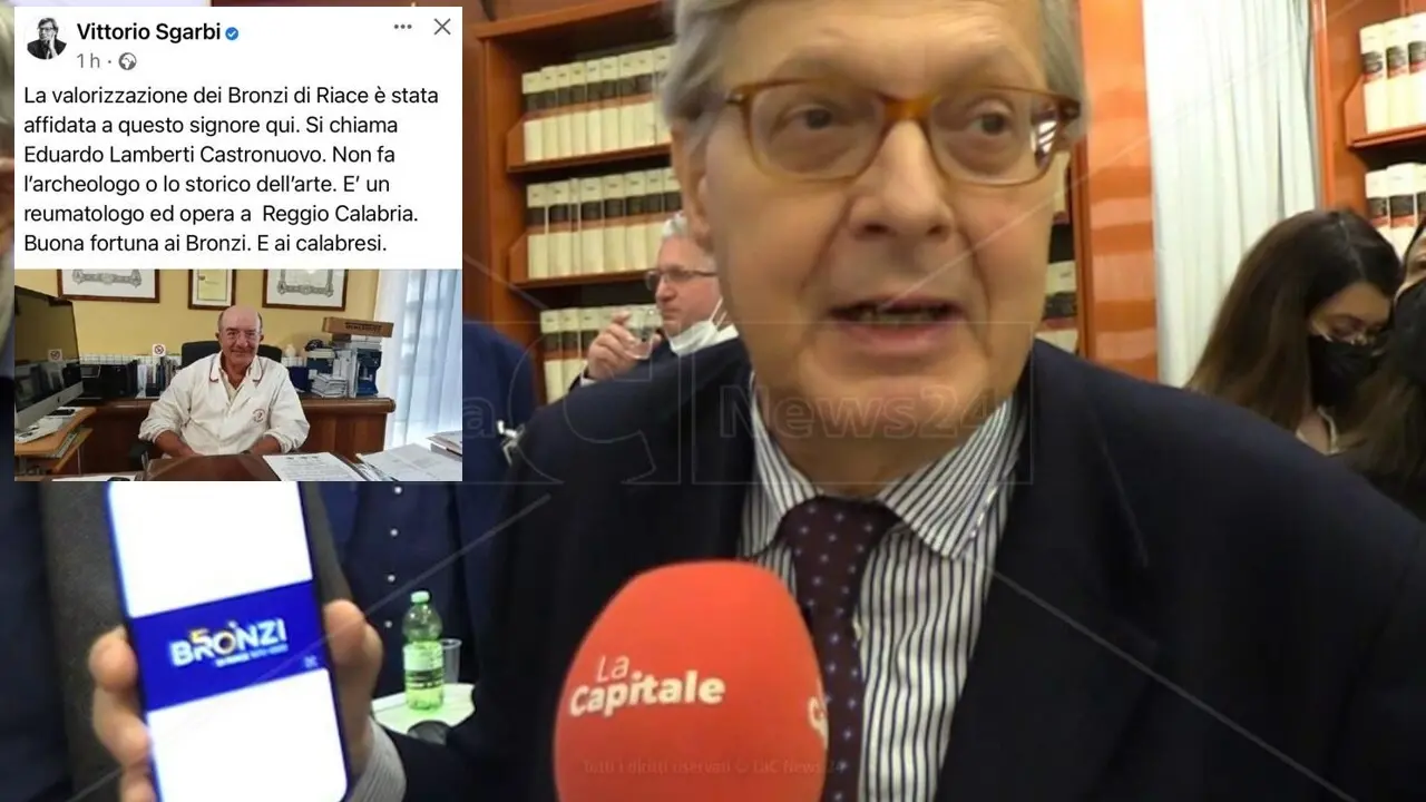 Bronzi di Riace, Sgarbi attacca Lamberti: «Valorizzazione affidata a un reumatologo»