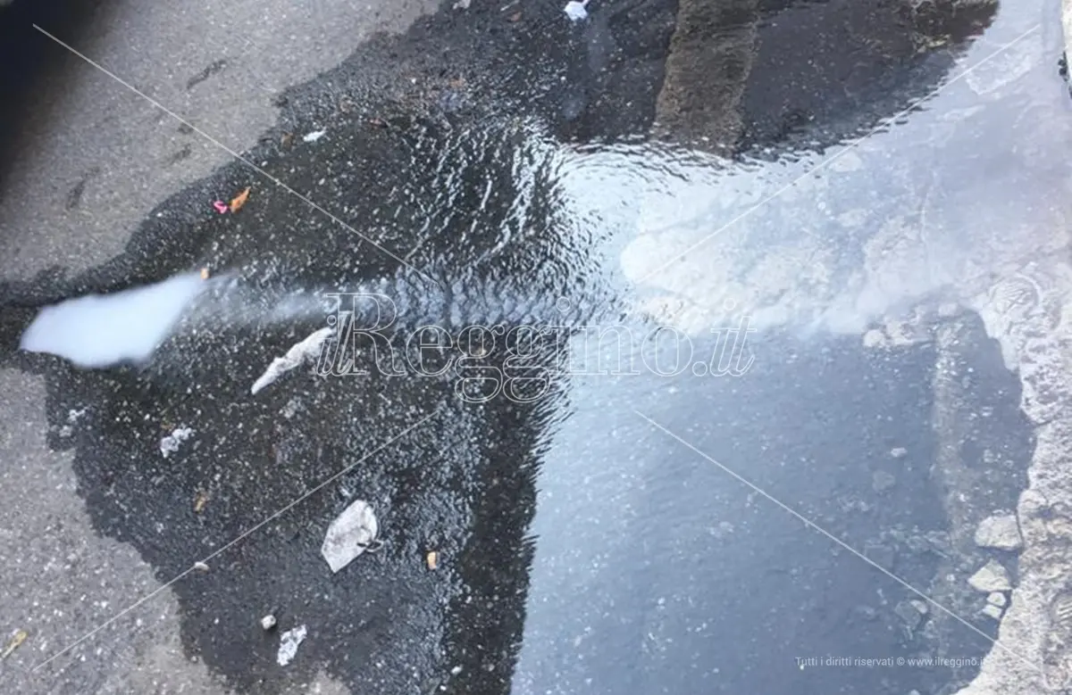 Reggio, da quasi un mese una copiosa perdita d'acqua in via Caprera