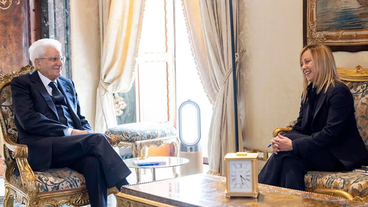Roma - Il Presidente della Repubblica Sergio Mattarella con l\\'On. Giorgia MELONI, Presidente del Movimento \\u201CFratelli d\\u2019Italia\\u201D, oggi 21 ottobre 2022. (Foto di Paolo Giandotti - Ufficio Stampa per la Stampa e la Comunicazione della Presidenza della Repubblica) , ANSA
