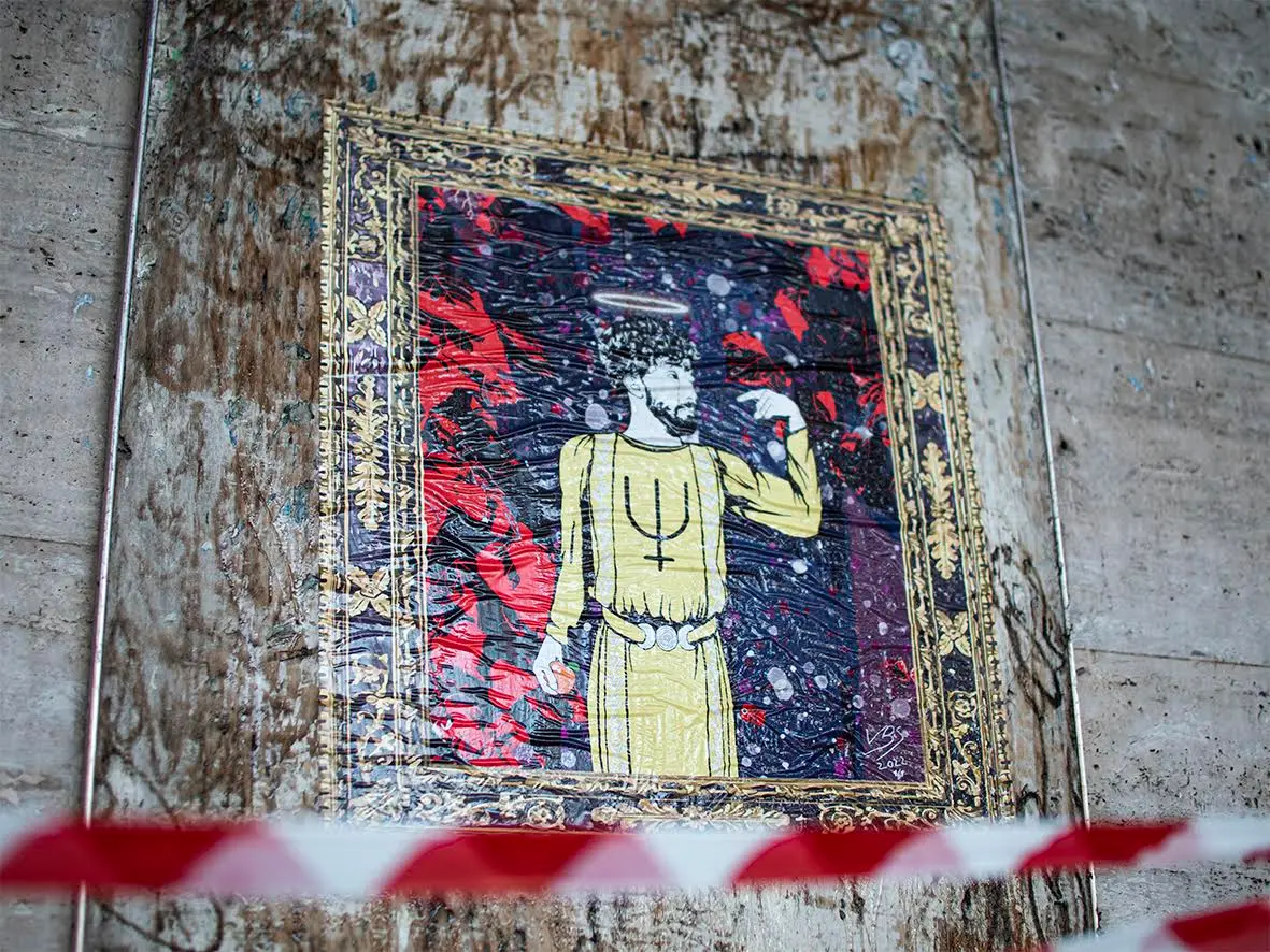 Reggio, le opere di LBS sui muri del'ex cinema Orchidea