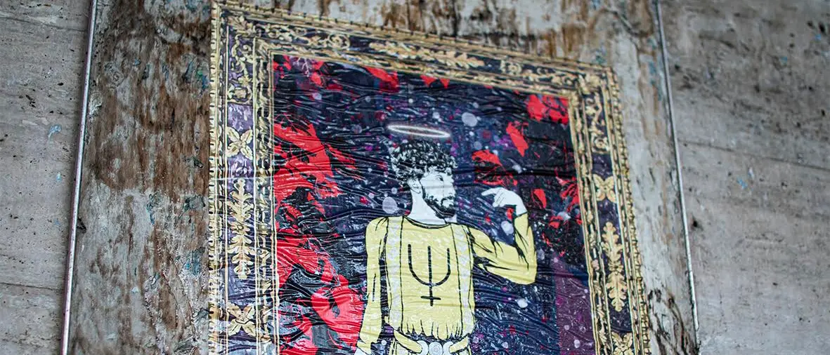 Reggio, le opere di LBS sui muri del'ex cinema Orchidea