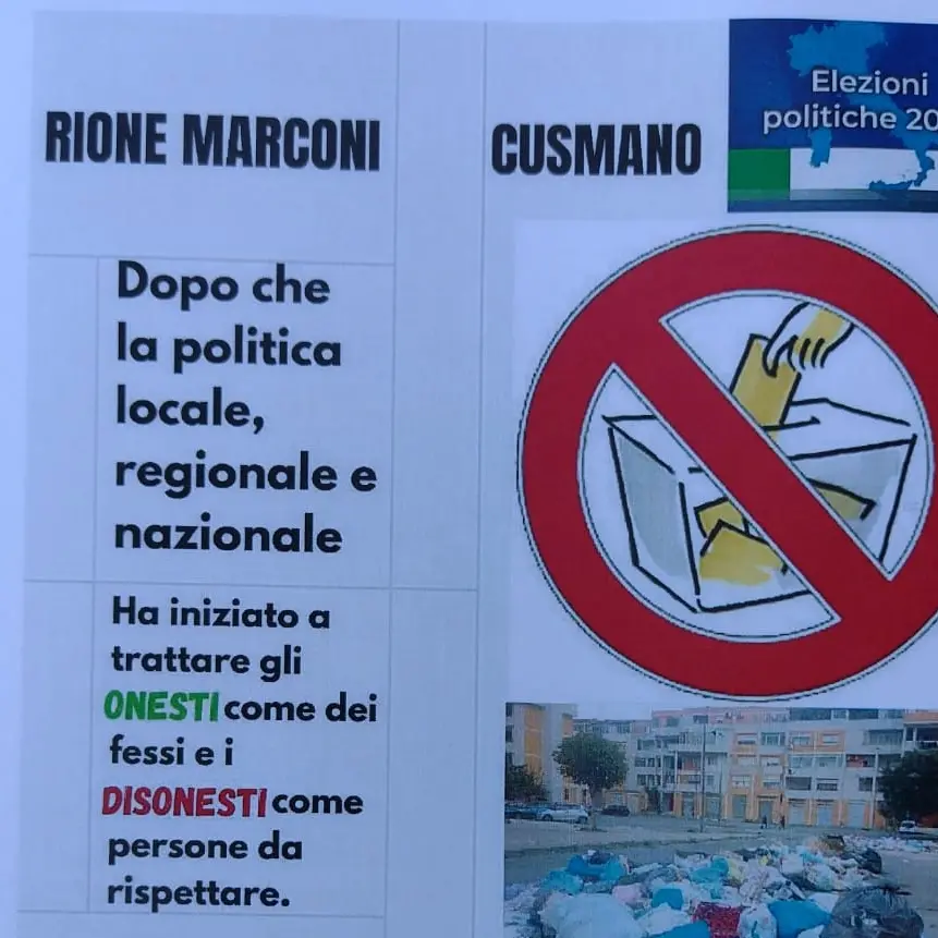 Reggio, al rione Marconi i manifesti con l’annuncio: «I residenti non andranno a votare»