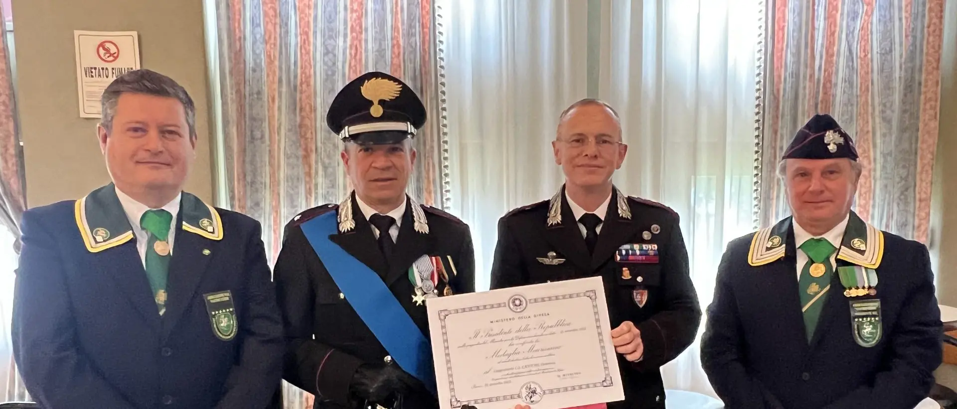 Carabinieri Reggio, al Tenente Cantore la medaglia d’oro Mauriziana
