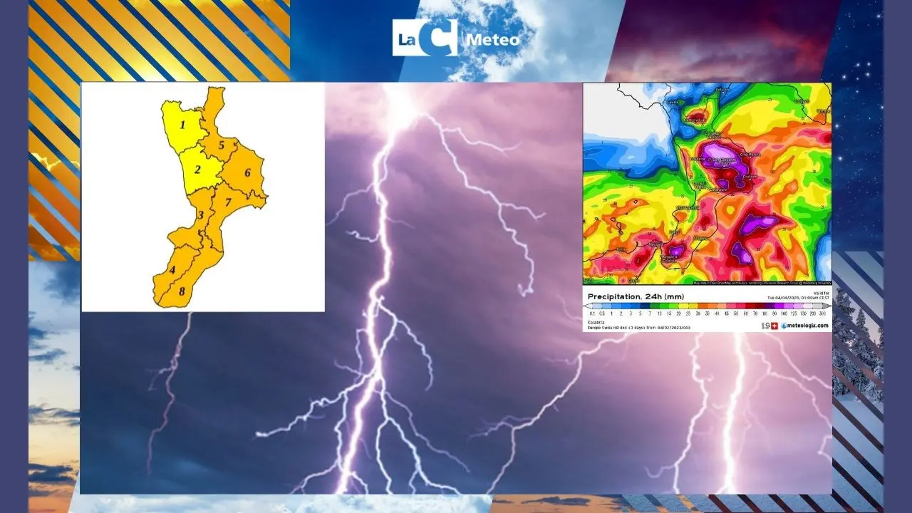 Maltempo, domani allerta arancione su quasi tutta la Calabria