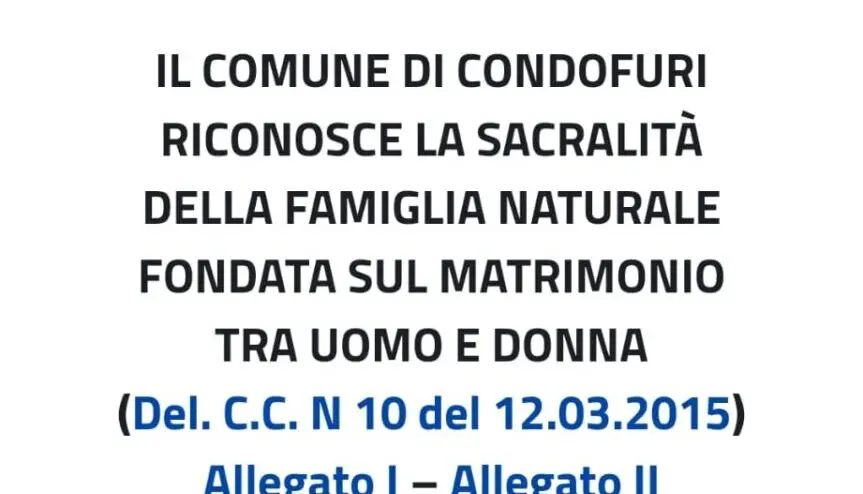 Condofuri, via la frase omofoba dal sito del comune