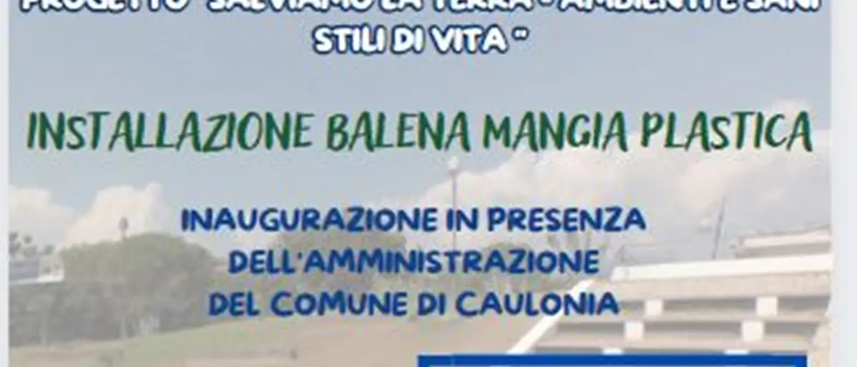 Sensibilizzazione ambientale, a Caulonia la \"Balena mangia plastica\" realizzata dai bambini donata al Comune