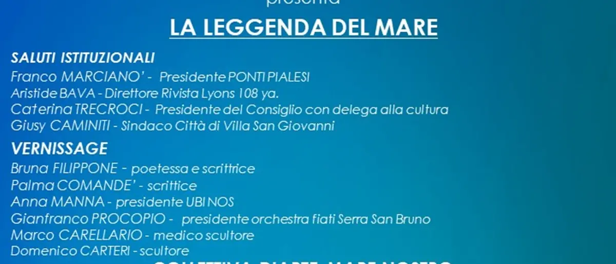 Villa San Giovanni, collettiva d'arte \"La leggenda del mare\"