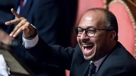 Il senatore del Pd Davide Faraone in aula al Senato al termine del voto di mozioni sul Treno ad Alta Velocit\\u00E0 Torino-Lione (Tav), Roma, 07 agosto 2019. ANSA/ANGELO CARCONI , ANSA