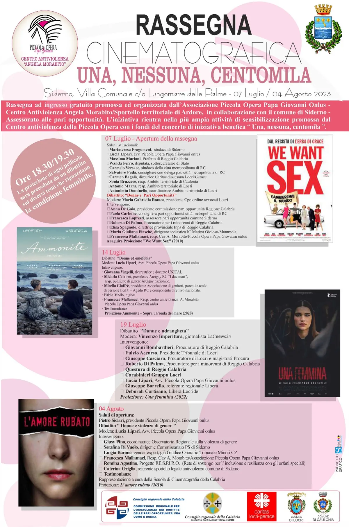 Siderno, secondo appuntamento della rassegna cinematografica \"Una, nessuna, centomila\"
